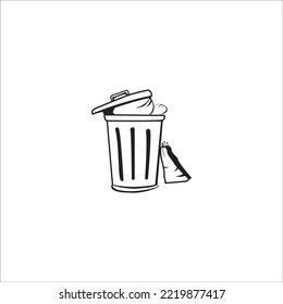 Trash Can Icon Vector Illustration Symbol Design