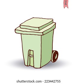  trash can icon, vector illustration