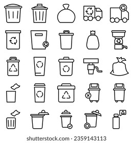 trash can icon vector. illustration of a waste collection sign. trash logo.