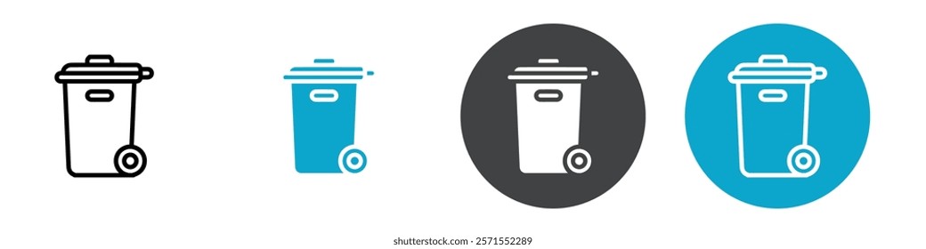 trash can icon Vector illustration in black