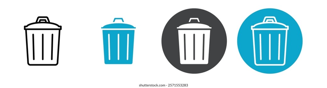 trash can icon Vector illustration in black