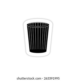 Trash can icon, vector  illustration. on a white background with shadow 