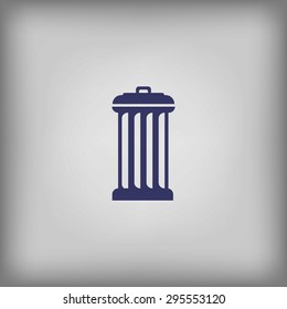Trash can icon, vector  illustration. 