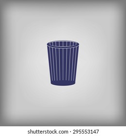 Trash can icon, vector  illustration. 