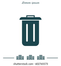 Trash can icon. vector illustration