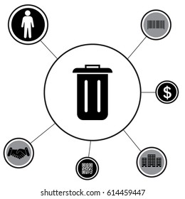 Trash can icon. vector illustration