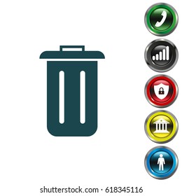 Trash can icon. vector illustration