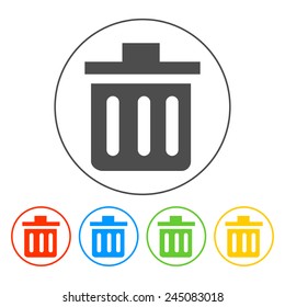 Trash can icon. Vector Illustrator. EPS 10