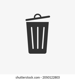 trash can icon vector isolated on grey background