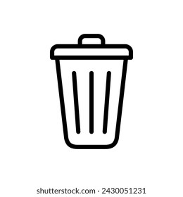 Trash can icon. Trash can vector isolated on a white background. Garbage Icon vector. Garbage vector design illustration. Trash can outline icon similar design
