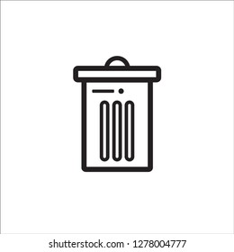 trash can icon vector line art style
