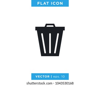 Trash Can Icon Vector Logo Template