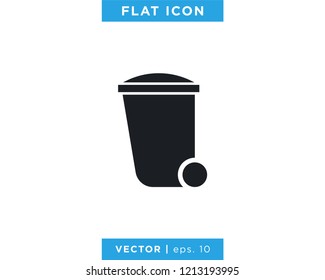 Trash Can Icon Vector Logo Design Template.