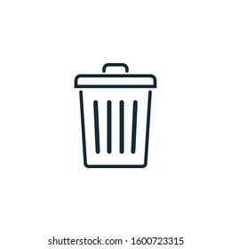 Trash Can Icon Vector Logo Design Template