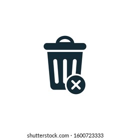 Trash Can Icon Vector Logo Design Template