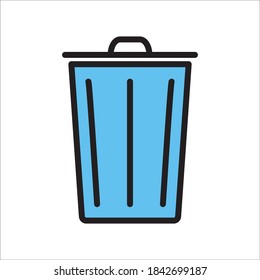 Trash Can Icon Vector Logo Template Illustration