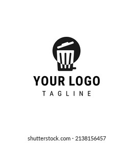 trash can icon vector logo template