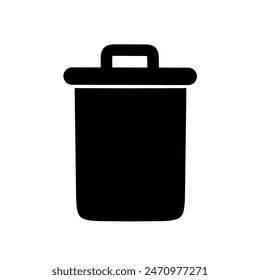Vector del icono de la papelera sobre fondo blanco.