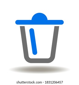La barra diagonal puede ser un vector de icono. Señal de reciclaje de residuos. Símbolo de Bin. Borrar el logotipo de datos. Ilustración separada de la recolección de elementos no utilizados.