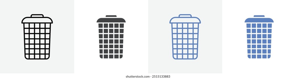 trash can icon vector set use for web ui or app