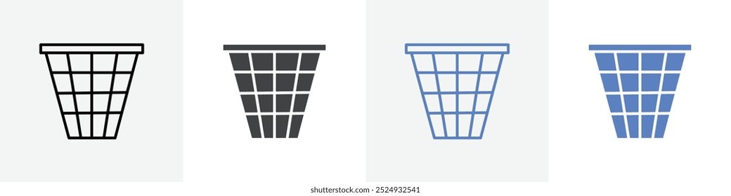 Conjunto de Vector de icono de papelera para Web