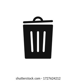 Trash can icon vector. Simple and filled trash bin sign