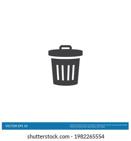 trash can icon vector simple design element