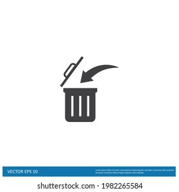 elemento de diseño simple del vector de vector de icono de papelera