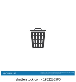 trash can icon vector simple design element
