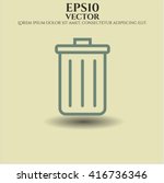 trash can icon vector symbol flat eps jpg app web concept
