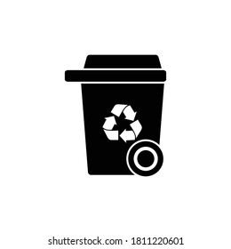 trash can icon vector symbol isolated illustration white background