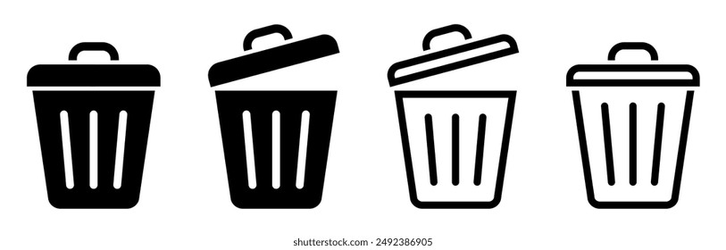 Vector de icono de papelera. símbolo, signo
