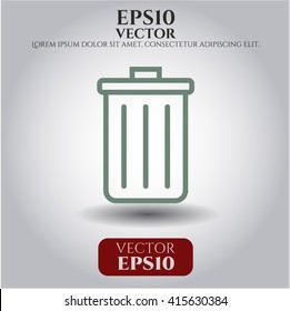 Trash can icon vector symbol flat eps jpg app web concept
