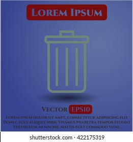 trash can icon vector symbol flat eps jpg app web concept