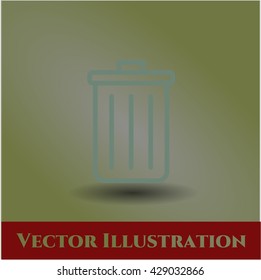 trash can icon vector symbol flat eps jpg app web concept