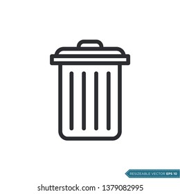 Trash Can Icon Vector Template