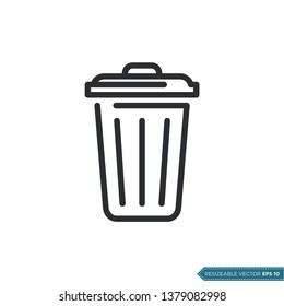 Trash Can Icon Vector Template