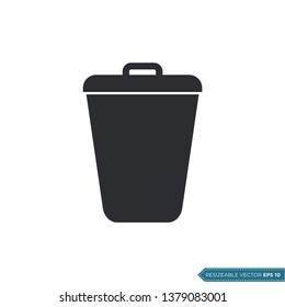 Trash Can Icon Vector Template
