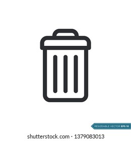 Trash Can Icon Vector Template
