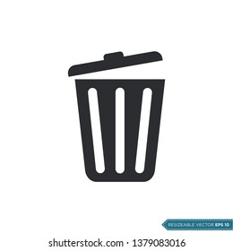Trash Can Icon Vector Template