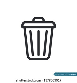 Trash Can Icon Vector Template Illustration Design