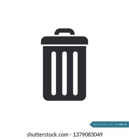 Trash Can Icon Vector Template