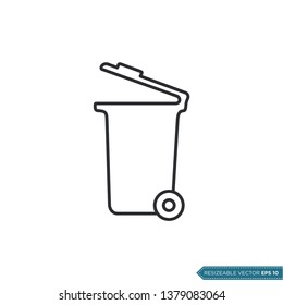 Trash Can Icon Vector Template