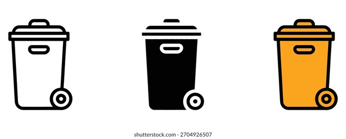 Vector de icono de papelera. símbolo de soluciones de gestión de residuos. Ilustración vectorial.