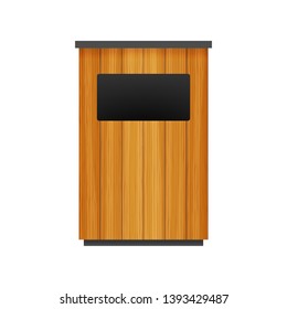 Trash can icon. Waste bin on white background. Vector illustration.