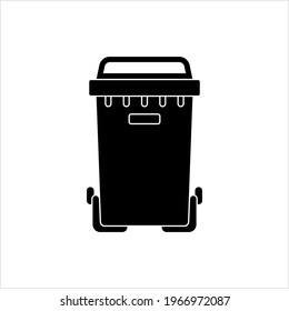 Trash Can Icon, Waste Container Icon, Dustbin, Garbage Can Vector Art Illustration