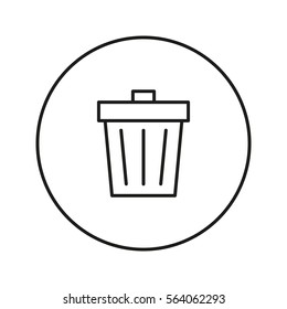 Trash Can. Icon for web and mobile application. Vector illustration on a white background. Line