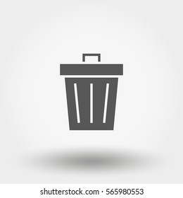 Trash Can. Icon for web and mobile application. Vector illustration on a white background. Flat design style