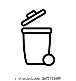 Icono de la papelera con las ruedas, estilo plano simple, Ilustración vectorial, símbolo, pictograma de la Plantilla del logotipo del diseño, para UI o UX aislado en blanco para el App móvil, editable