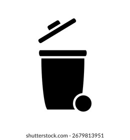 Mülleimer-Symbol mit Rädern, einfache flache Stil, Vektorgrafik, Symbol, Design-Logo-Vorlage Piktogramm, für ui oder ux einzeln auf weiß für mobile App, editierbar